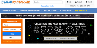 Find A Puzzle You’ll Love At Puzzle Warehouse Puzzle Warehouse Homepage Screenshot